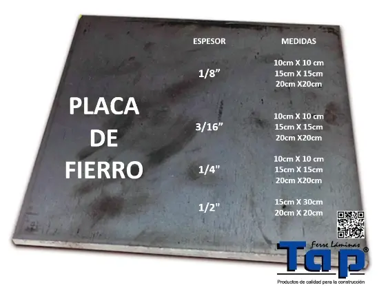 Imagen de PLACA DE FIERRO MEDIDAS