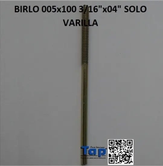 Imagen de BIRLO 005x100 3/16"x04" SOLO VARILLA