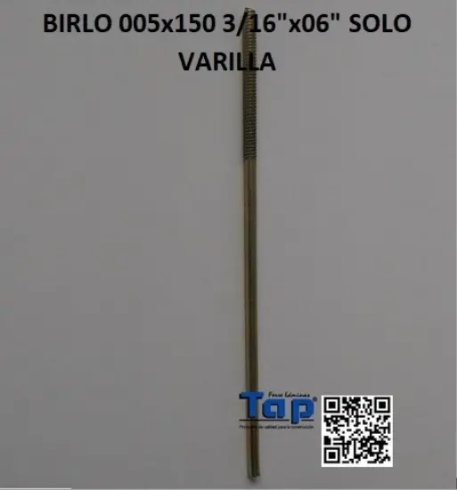 Imagen de BIRLO 005x150 3/16"x06" SOLO VARILLA