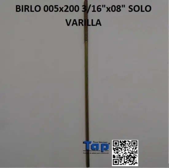 Imagen de BIRLO 005x200 3/16"x08" SOLO VARILLA