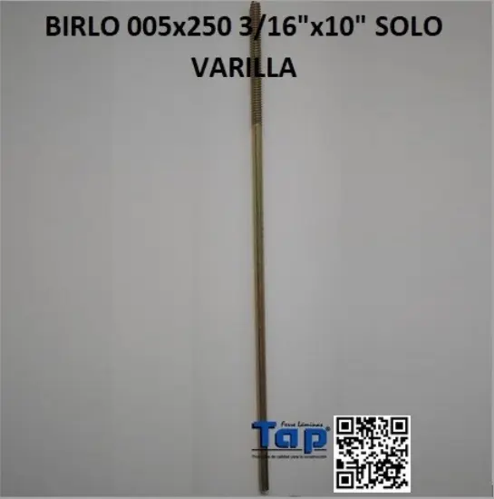 Imagen de BIRLO 005x250 3/16"x10" SOLO VARILLA