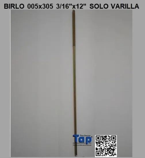 Imagen de BIRLO 005x305 3/16"x12" SOLO VARILLA
