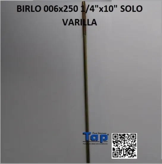 Imagen de BIRLO 006x250 1/4"x10" SOLO VARILLA