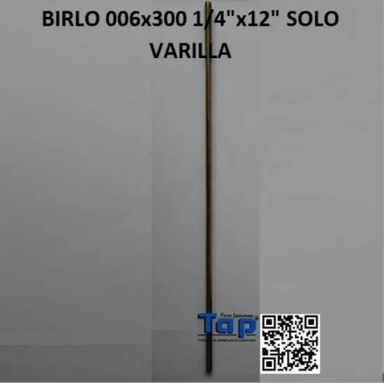 Imagen de BIRLO 006x300 1/4"x12" SOLO VARILLA