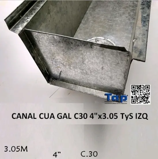 Imagen de CANAL CUA GAL C30 4"x3.05 TyS IZQ