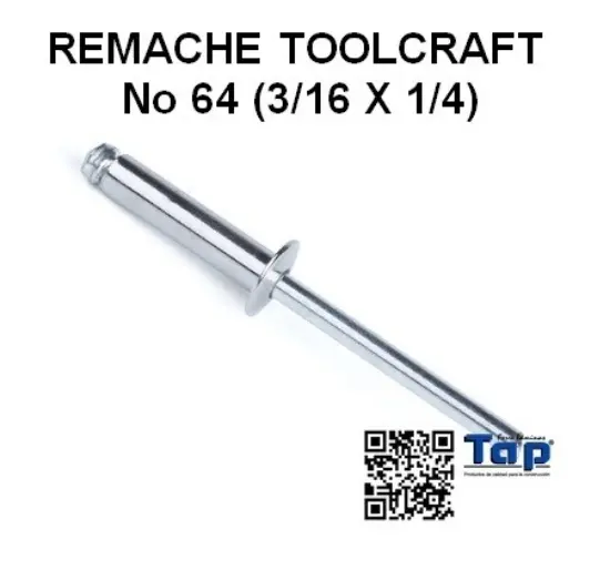 Imagen de REMACHE TOOLCRAFT No 64 (3/16 X 1/4)