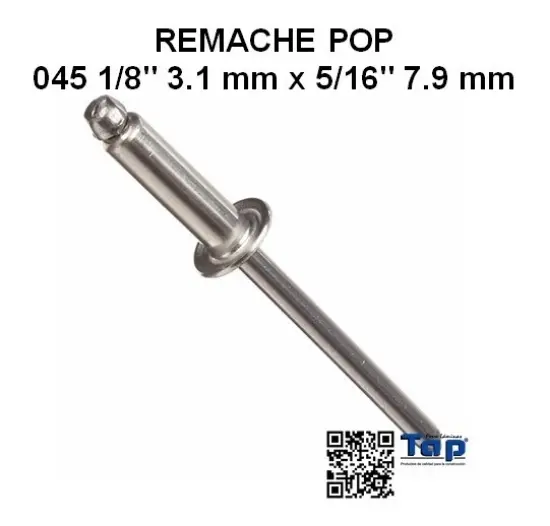 Imagen de REMACHE POP 045 1/8" 3.1 mm x 5/16" 7.9 mm