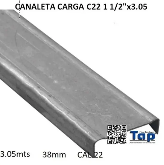 Imagen de CANALETA CARGA C22 1 1/2"x3.05