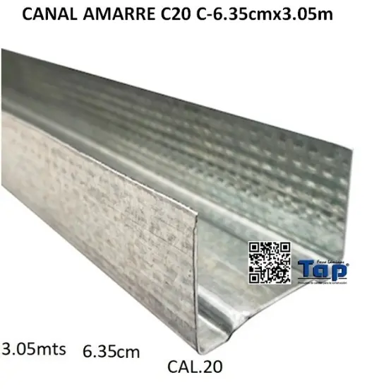 Imagen de CANAL AMARRE C20 C-6.35cmx3.05m