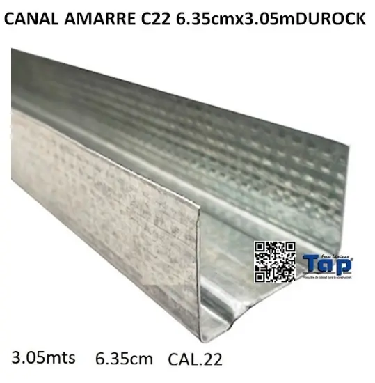 Imagen de CANAL AMARRE C22 6.35cmx3.05mDUROCK
