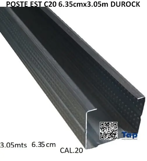 Imagen de POSTE EST C20 6.35cmx3.05m DUROCK