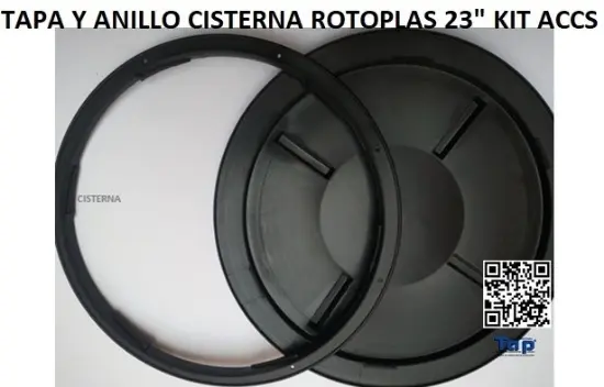 Imagen de TAPA Y ANILLO CISTERNA ROTOPLAS 23" KIT ACCS