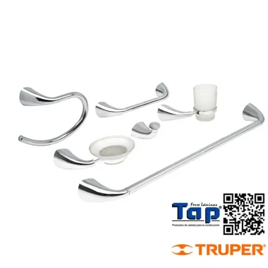 Imagen de ACC BAÑO NEGRO MATE CHAPETON OVALADO FOSET JGO 6 PZA