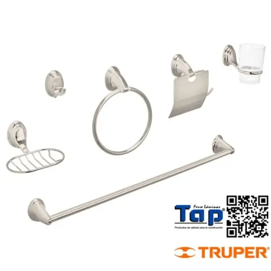 Imagen de ACC BAÑO SATIN CHAPETON OVALADO FOSET JGO 6 PZA