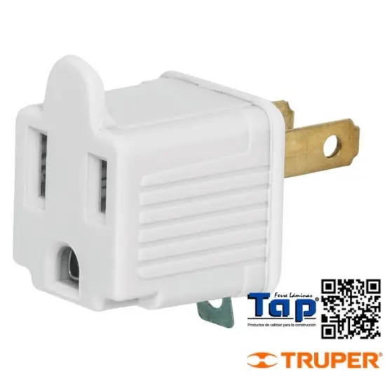 Imagen de ADAPTADOR  3 A 2 BLANCO A GRANEL VOLTECK