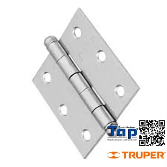 Imagen de BISAGRA CUA 050 2" ACERO CROMO MATE REDONDA HERMEX
