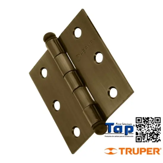 Imagen de BISAGRA CUA 062 2-1/2" ACERO LATONADO ANTIGUO REDONDA