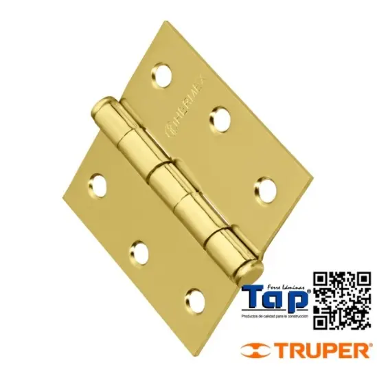 Imagen de BISAGRA CUA 062 2-1/2" ACERO LATONADO PLANA HERMEX