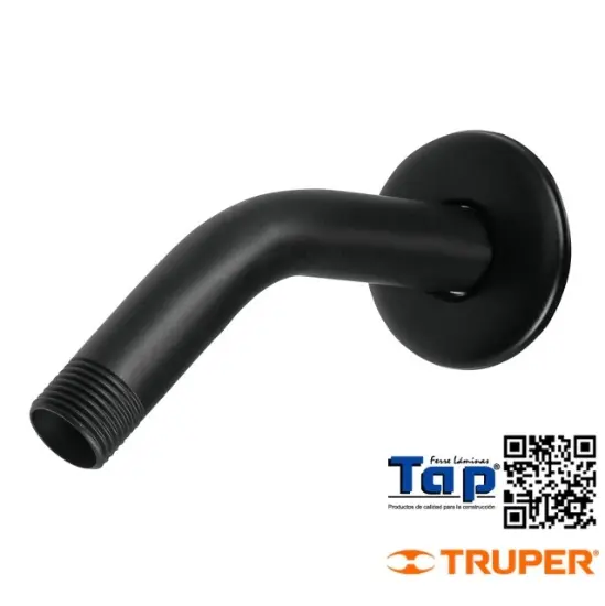 Imagen de BRAZO CORTO C CHAPETON P REGADERA NEGRO MATE FOSET