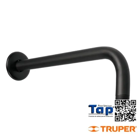 Imagen de BRAZO RECTO C CHAPETON P REGADERA 40 CM NEGRO MATE