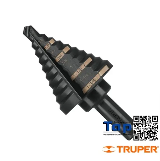 Imagen de BROCA ESC OXIDO NEGRO 10 ESCALONES 006 1/4" A 034 1-3/8"