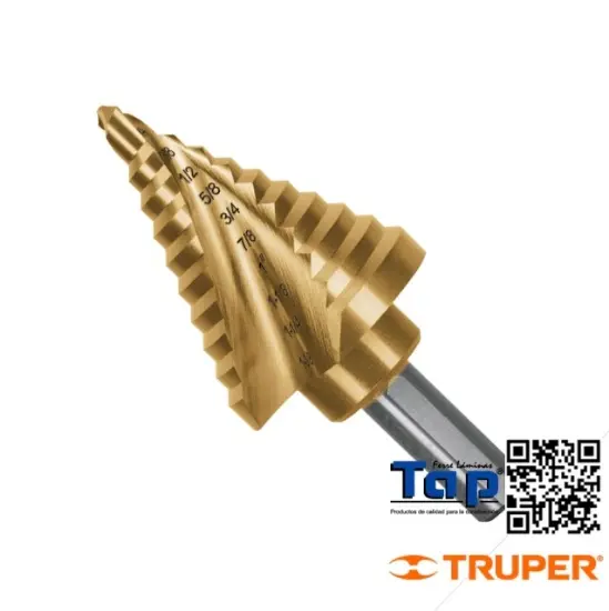 Imagen de BROCA ESC TITANIO 10 ESCALONES 006 1/4" A 034 1-3/8" EXPERT