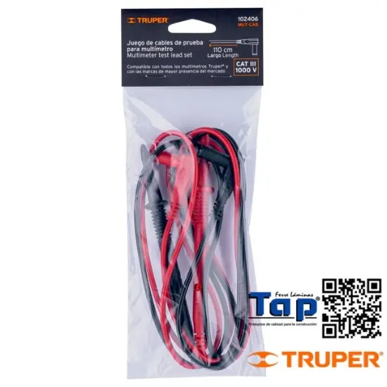 Imagen de MULTIMETRO TRUPER JGO SOLO CABLES PRUEBA
