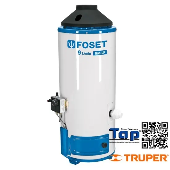 Imagen de CALENTADOR DE PASO 9L 2 SERVICIOS GAS L.P PIEZO ELECT FOSE