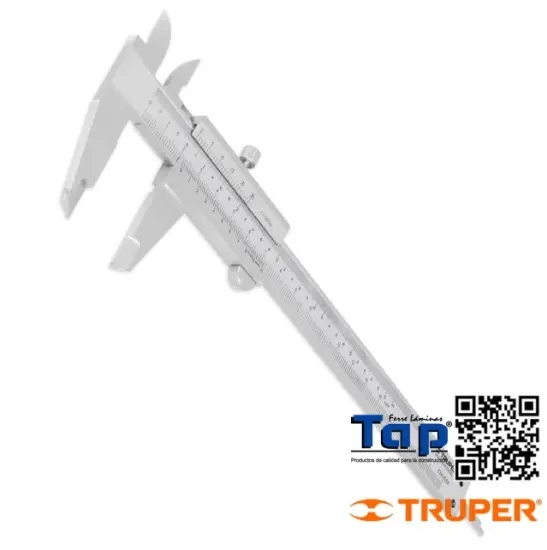 Imagen de CALIBRADOR VERNIER ANALOG. 150 6" ACERO INOX STD Y MM TRUPER