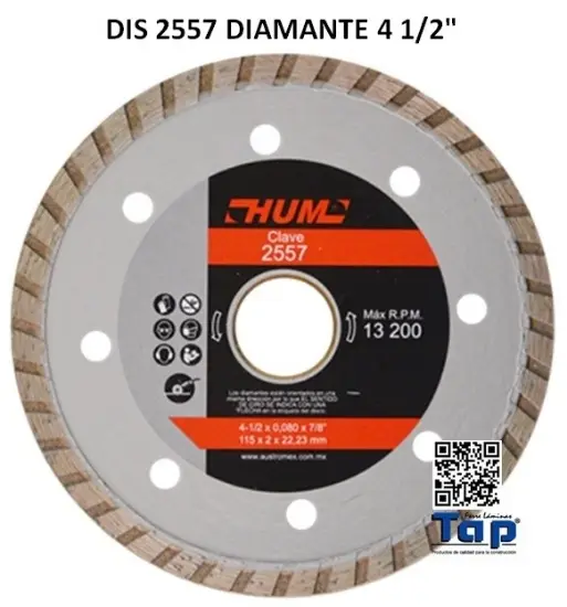 Imagen de DIS 2557 DIAMANTE 4 1/2"