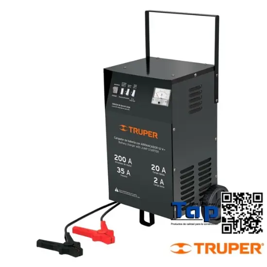 Imagen de CARGADOR 200 A P BATERIAS 12 V C RUEDAS TRUPER