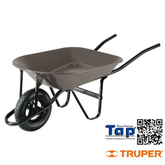Imagen de CARRETILLA 4.5 FT3 GRIS NEUMATICA BASTIDOR TUBULAR PRETUL