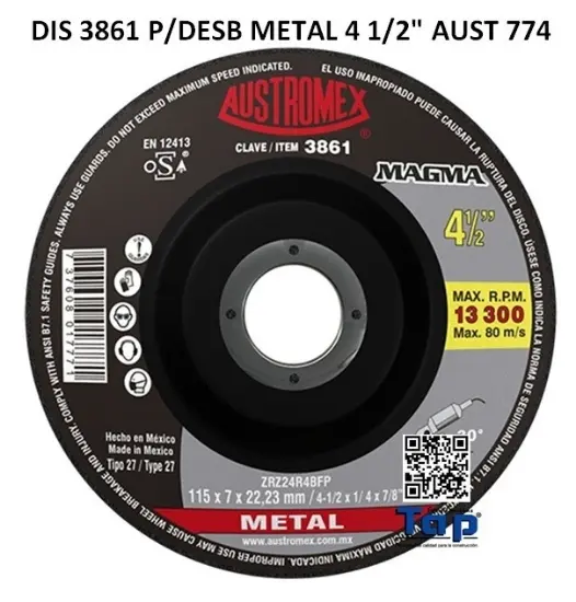 Imagen de DIS 3861 P/DESB METAL 4 1/2" AUST 774