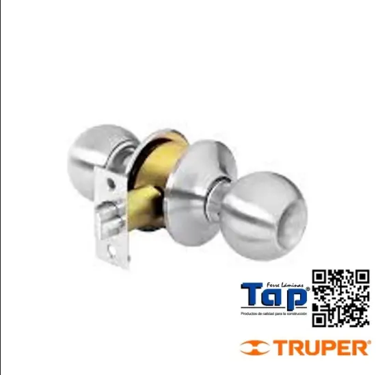 Imagen de CERRADURA ESFERA CILINDRICO RECAMARA CROMO BLISTER,HERMEX