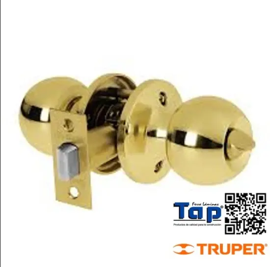 Imagen de CERRADURA ESFERA TUBULAR BAÑO BRILLANTE BLISTER HERMEX