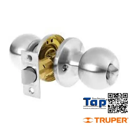 Imagen de CERRADURA ESFERA TUBULAR BAÑO CROMO BLISTER HERMEX