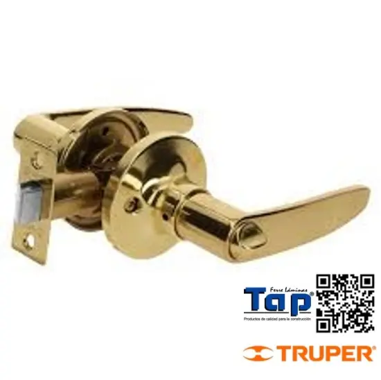 Imagen de CERRADURA MANIJA P BAÑO LATON BRILLANTE CILINDRO LATON