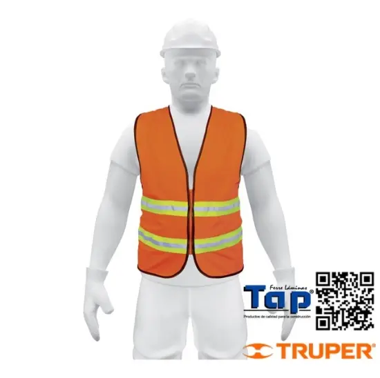 Imagen de CHALECO SEGURIDAD NARANJA ALTA VISIBILIDAD C CIERRE