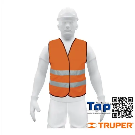 Imagen de CHALECO SEGURIDAD NARANJA C CINTAS ALTA VISIBILIDAD