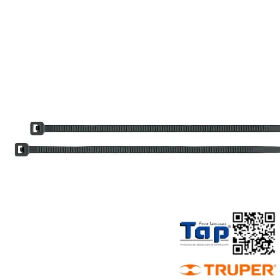 Imagen de CINCHOS PCOS  18 LB 150X2.5 MM NEGROS BOL 100