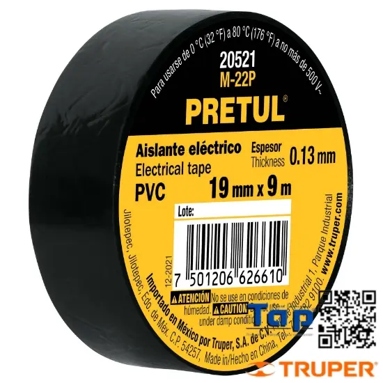 Imagen de CINTA AISLAR  9 MX19 MM NEGRA PRETUL