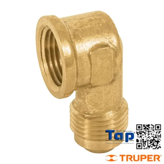 Imagen de CODO P ESTUFA A 90° LATON 009 3/8"X009 3/8" FOSET