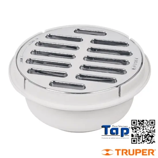 Imagen de COLADERA ABS C REJILLA CROMADA 125 5" 006 1/4" VUELTA FOSET