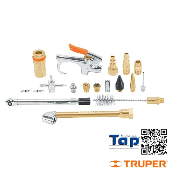 Imagen de COMPRESOR AIRE TRUPER JGO 18 PZAS