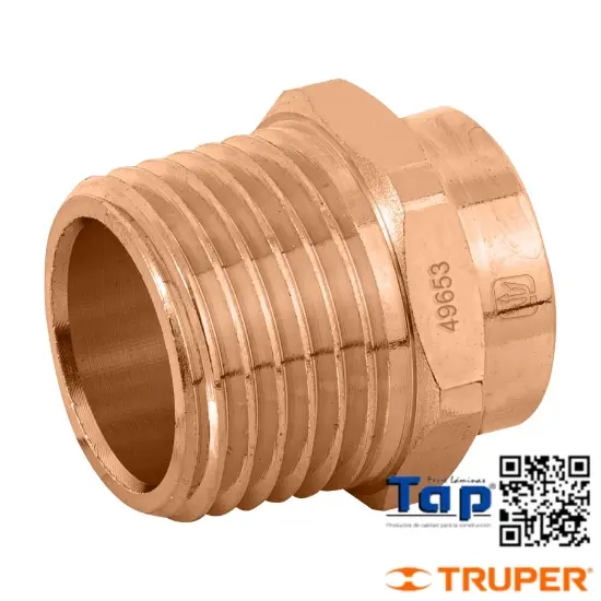 Imagen de CONECTOR COBRE ROSCA EXTERIOR 013 1/2" FOSET A