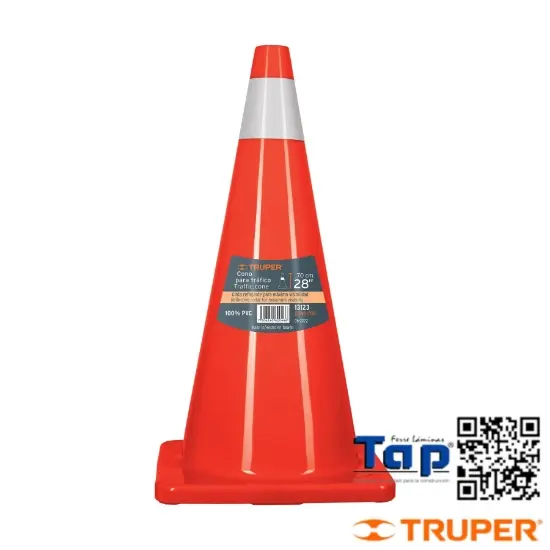 Imagen de CONO PRECAUCION 70 CM PVC C REFLEJANTE TRUPER