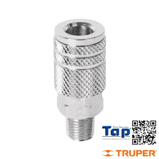 Imagen de COPLE ACERO CUERDA 006 1/4"NPT MACHO PRETUL