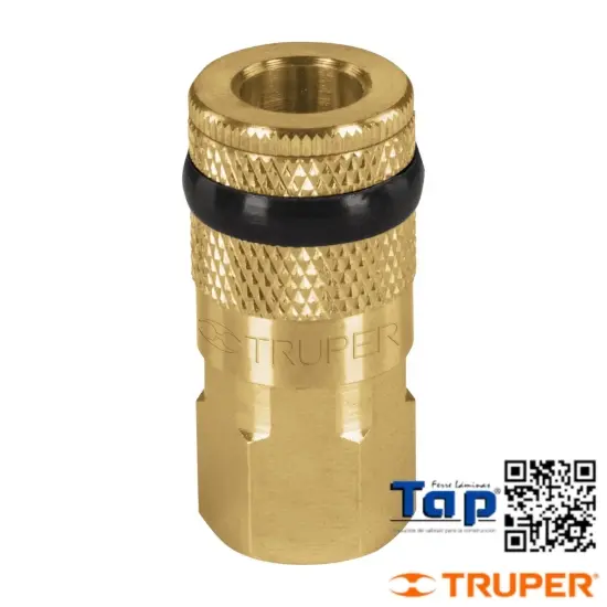 Imagen de COPLE LATON CUERDA 006 1/4" NPT HEMBRA  TRUPER