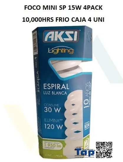 Imagen de FOCO MINI SP 15W 4PACK 10,000HRS FRIO CAJA 4 UNI