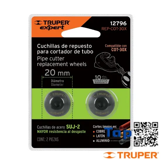Imagen de CUCHILLAS P CORTADOR TUBO COT-30X BLISTER C 2